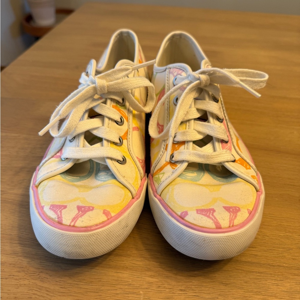 Coach Womens Sneaker Canvas Logo Pastel C Monogram Size 8